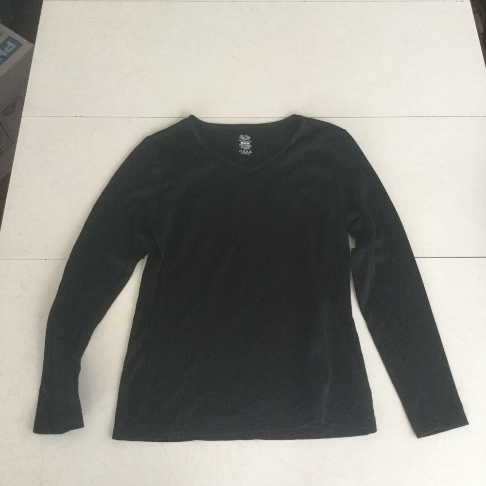 Black Fruit of the Loom Long Sleeve Size Medium Basic Comfort Staple Warm
